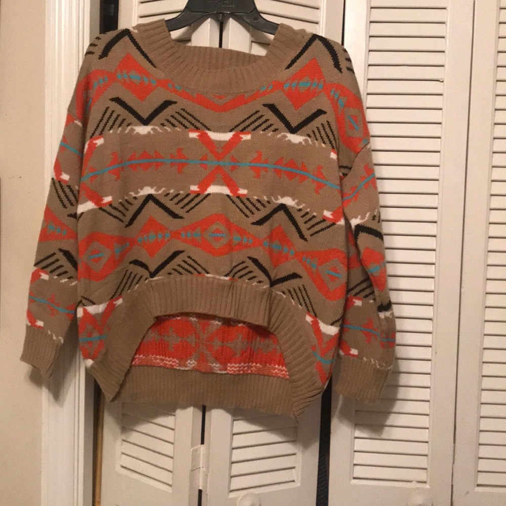 Tan tribal print sweater!